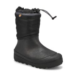 Bogs Kids' Snow Shell Solid Winter Boot - Bla