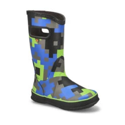 Bogs Kids Big Camo Rain Boot - Black/Green